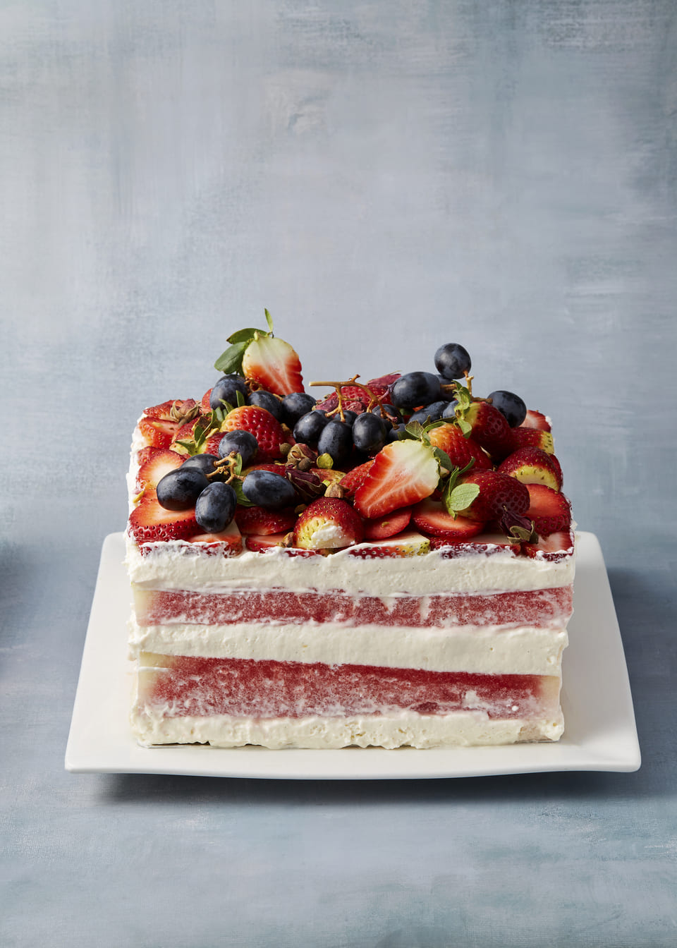 Watermelon, Strawberry & Rosewater cake